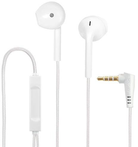 VddSmm 1 Pack Auriculares con Cable con Micrófono y Control de Reproducción, Adecuados para Teléfonos Móviles, Tabletas, MP3 y Otros Dispositivos de Audio de 3,5 mm (1pack)