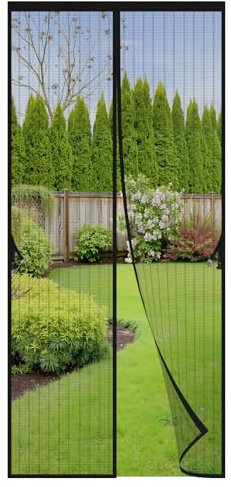 PETAFLOP Moustiquaire Porte Fenêtre Magnetique 90x210CM, Rideau Anti Moustique Noir