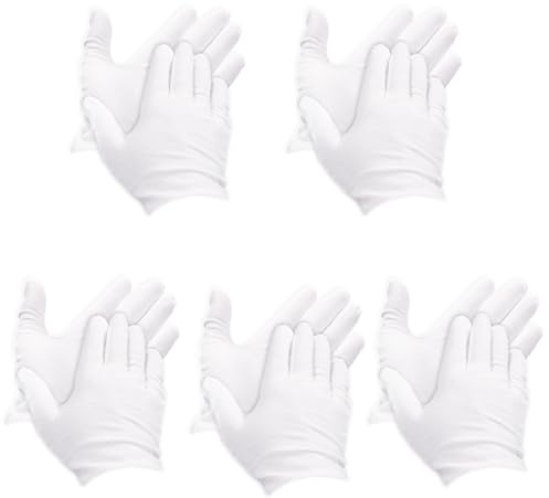 5 Pcs Cotton Gloves, Cotton White Gloves for Eczema, Thickened Stretchable Moisturising for Eczema, Jewellery, Dry Hands, Hand and Feet Care