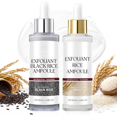 Peel Shot Glow Rice Ampoule Duo, kemisk ansiktsskalning, svart och vit risskalningsförstärkare för att eliminera döda celler, lämplig för alla hudtyper, 2 x 100 ml