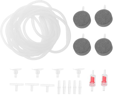 KOMBIUDA 1 set 16,4 fot akvarieslang - Akvariumluftpumpkopplingar med backventil, sugkoppar, plastkopplingar, luftstenar - Akvariumbubblare med syrerörssats