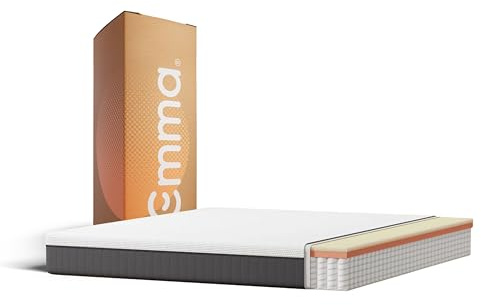 Emma Original Lite Mattress, King (150×200 cm), 22 cm, Memory Foam & Pocket Springs, Medium Firm Comfort & Support, Moisture-Regulating Cover, Rolled Delivery