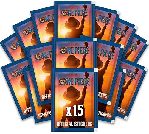 One Piece 15 Pacchetti di Figurine, 75 Stickers Ufficiali Netflix Diramix
