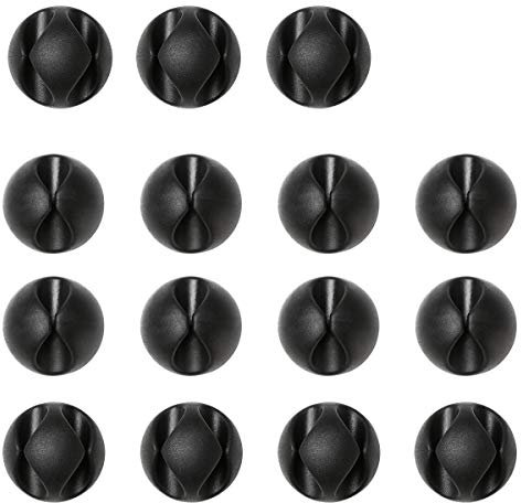 URAQT 15pcs Clips Câble, Rangements de câbles et serre-câbles, Maintient et Cache-câbles pour Fils Electriques, Câbles de Charge, Chargeurs de Téléphones Cellulaires, Câbles Audio