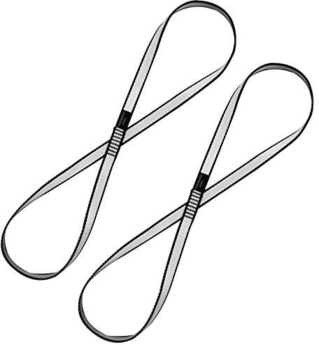 KIKIGOAL 18MM Nylon Daisy Chain Gurte - Verstellbare Mehrzweck-Outdoor-Gurte für Camping & Sport (2er Set, Grau, 60cm/24 Zoll)