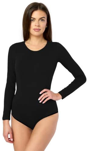Merry Style Body Manches Longues Lingerie Sexy sous-vêtement Femme MS-114 (Noir, M)