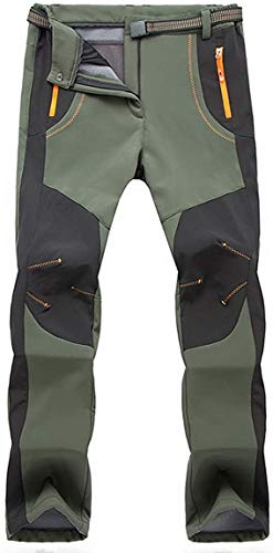 NXDRS Pantalones de Trekking Esqui Forrados Resistentes al Viento | Forro Polar, Resistente al Agua, Acolchado y Cálido, Transpirable, Elástico
