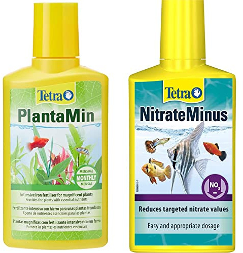 Tetra PlantaMin, Monthly Fertiliser for Lush and Rich Green Aquarium Plants, 250 ml & Nitrateminus Liquid, 250 ml