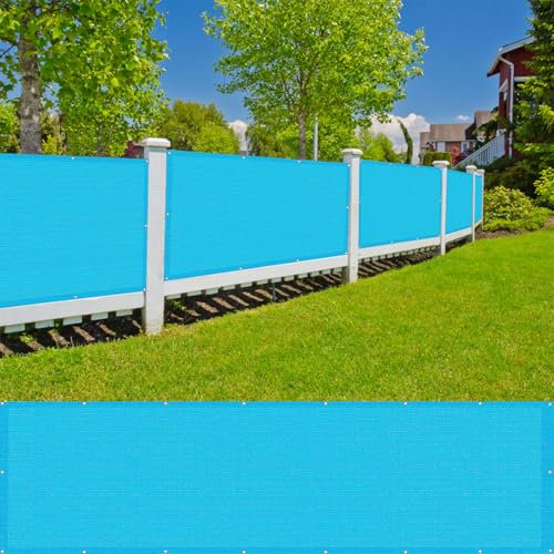 Brise-Vue pour Balcon 75 x 725 cm Anti 95% UV Contre Le Vent Habillage de Balcon avec Oeillets et Cordons pour Balcon Terrasse Jardin, Bleu Ciel