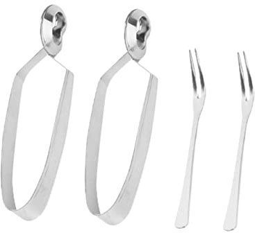 BESTYASH 4piezas Cubiertos Pinzas Para Caracoles Pinza Multifuncional Para Caracoles y Tenedor De Acero Inoxidable Para Práctico Para