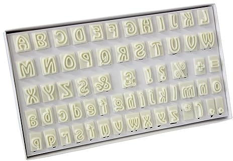 PME 43-7007 JEM Alphabet Cutters for Sugarcraft and Cake Decorating, Set of 64 White