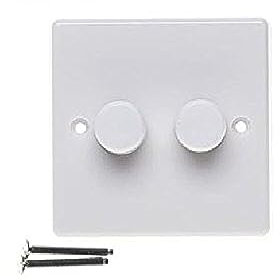 Varilight Classic White, LED Dimmer Switch - V-Pro Series, 2 Gang (Single), 1 or 2 Way, 250 Watt (Trailing Edge)