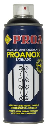 ESMALTE PROANOX DIRECTO SOBRE ÓXIDO EN SPRAY. SATINADO. Azul Eléctrico RAL 5010. 400 ML. PROA. Esmalte antioxidante para metales sin necesidad de imprimación. Exterior e interior.