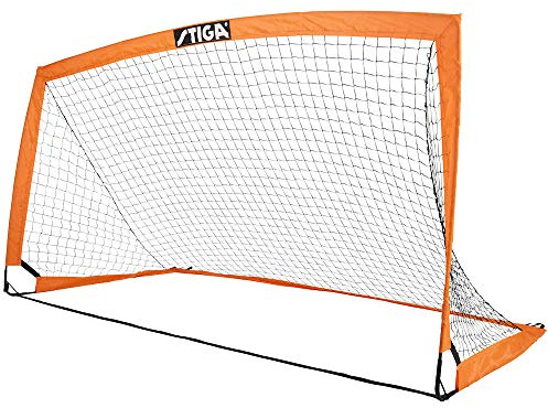 STIGA Match Portería de Fútbol para Niños - Montaje Rápido en 4 Pasos - Portátil y Duradera - Ideal para Jardín, Playa y Parque - Funda de Transporte Incluida - 270 x 150 x 150 cm