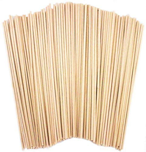 100 Wooden Sticks Round Dowels Natural 148mm X 2mm - Wood Dowel Rods - Craft Supplies - Cake Pop Sticks - Styrofoam - Wooden Sticks For Craft - Model Projects Making Building Models