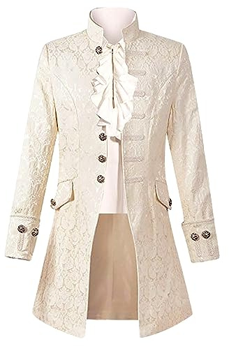 Runcati Mens Steampunk Medieval Jacket Pirate Viking Renaissance Costume Formal Tailcoat Gothic Victorian Halloween Tuxedo Coats
