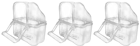 KieTeiiK 3pcs Clear Food & Water Dispenser Bowl For Bird Cage Easy To Use And Clean No-Mess For For Small To Birds Gift Bird Feeding Bowls For Cage