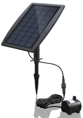 Meichoon Pompe à fontaine solaire avec panneau 2,5 W pour fontaine à oiseaux pour terrasse, jardin, décoration d'aquarium MY04
