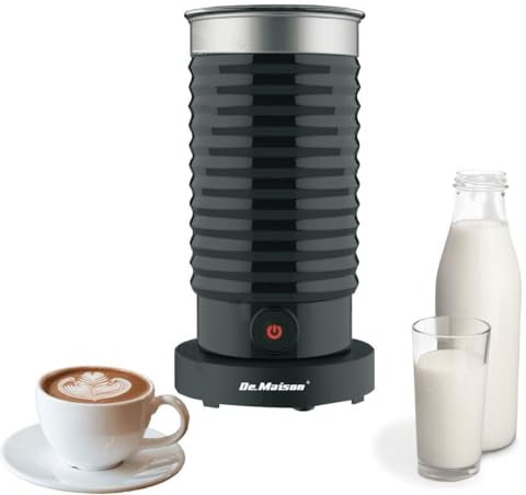 Montalatte Elettrico 5 in 1 Generico Nero 550W 240ml Automatico Schiuma Latte Calda/Fredda per Cappuccino Macchiato Caffè Latte