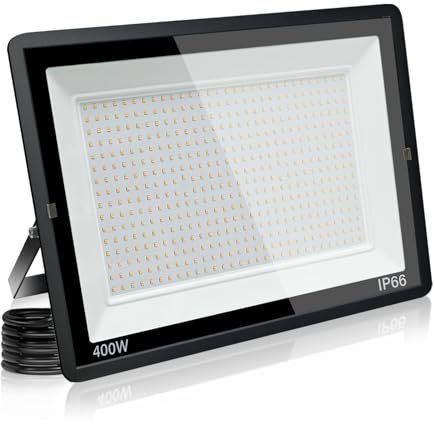 LED Strahler Außen 400W: 40000LM IP66 3000k Aussenstrahler Energiesparend