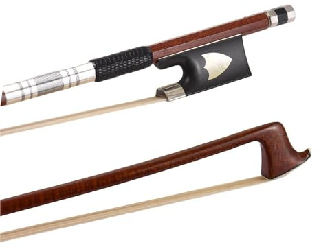 principiante Práctica Arco Violín Arcos de violín tamaño completo 4/4 palo de arco de violín de madera núcleo de fibra de carbono piel híbrida ligera