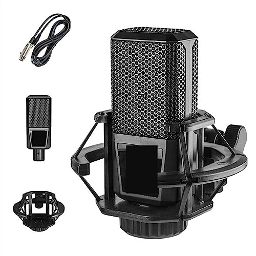 AIRYSSFU Kit scheda audio, Microfono a condensatore for registrazione da 3,5 mm Set Microfono da studio con scheda audio live V8S for podcast in streaming Karaoke(Set A)