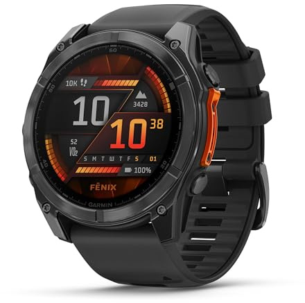 Garmin [Renoverad] Fenix 8, 51mm Smartwatch AMOLED Slate Gray Steel/Black, Renoverad