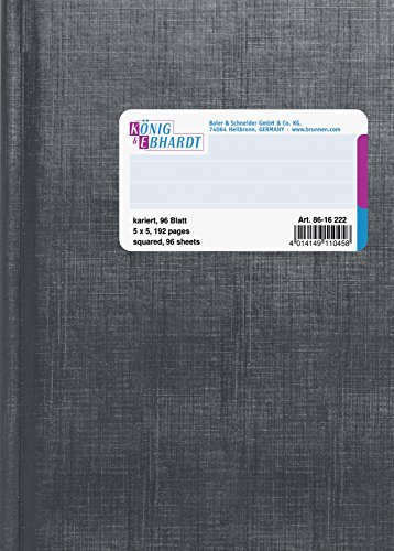 König & Ebhardt 8616222 Geschäftsbuch (A6, kariert, 80g/m², 96 Blatt Fadenheftung)