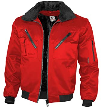 Qualitex - Veste de Pilote 4 en 1 - Col et Manche séparable - Coloris Multiples - Rouge, l