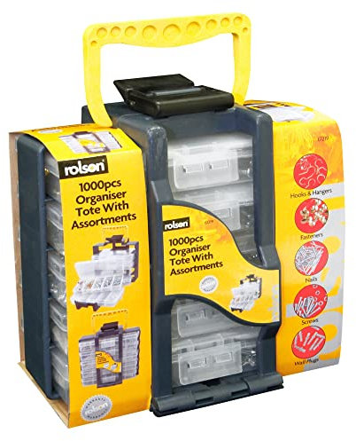 Rolson 61219 Maletín organizador, 1000 piezas, color plateado