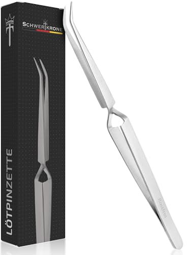 SCHWERTKRONE Pinzas de Soldadura en Cruz, Industriales, Técnicas, de Separación, Para Garrapatas, Curvadas Finas, 11,5 cm