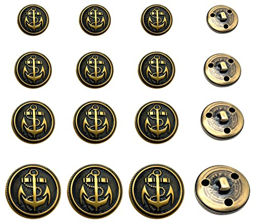 40 Pcs Metal Blazer Button Set Copper Buttons, Vintage Style Blazer Suit Coat Buttons (Bronze)