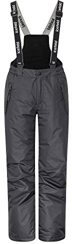 icefeld gefütterte Skihose/Winterhose/Thermohose/Schneehose (PFC frei) für Kinder (Mädchen und Jungen) schwarz in Größe 152