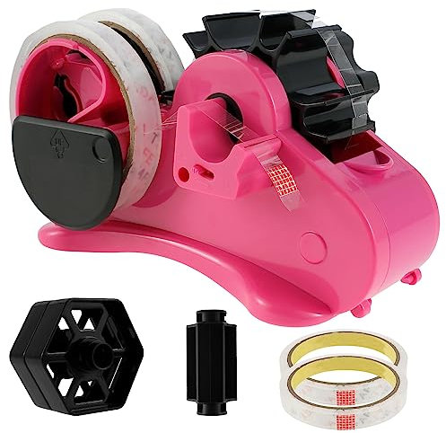 JTNero Dispensador de cintas térmicas de corte múltiple para cinta térmica con soporte para bolígrafo y 2 cintas, cortador de cinta adhesiva multifuncional