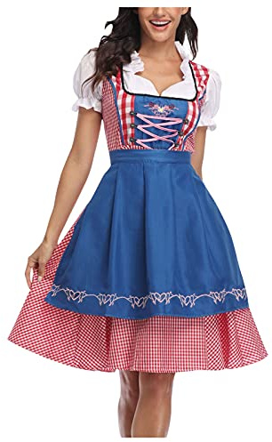Disfraz de Oktoberfest para mujer, vestido renacentista, tradicional bávaro, fiesta de cerveza, disfraz para niña, Oktoberfest con delantal, uniforme de sirvienta, mini vestido, disfraz de cosplay
