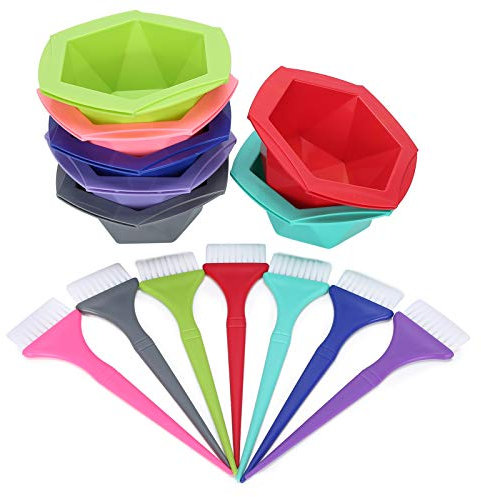 7 Juegos de Herramientas para Teñir El Cabello, Peine Colorido para Tinte Capilar, Kit de Cepillo Y Tazón Para Bricolaje, Salón En Casa, Teñido Blanqueador