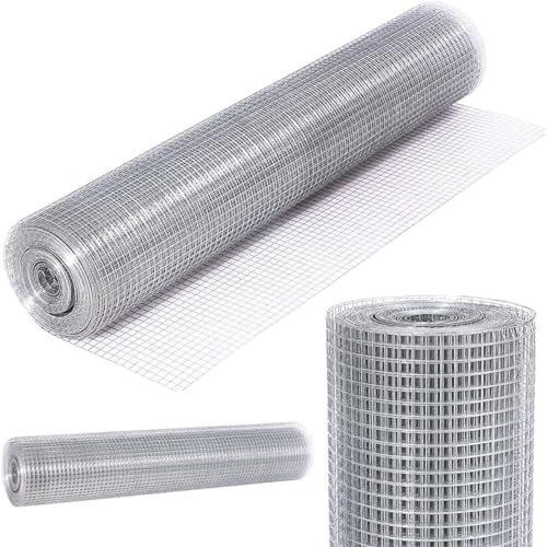 FEFE- 1x1 Chicken Wire Mesh Roll- Garden Netting- Galvanized Wire Fencing for Stopping Rats, Squirrel and Mouse, Slug, Snail, Snake Access (1” Square 30 Metre x 1100mm Roll)