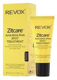 REVOX B77 - Traitement Localisé Zitcare AHA BHA PHA, 25 ml, Traitement Anti-Acné Boutons et Points Noirs, Réduit Inflammation, Crème Localisée Contre Imperfections, Régule Production de Sébum