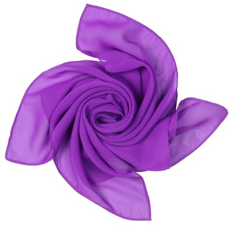 Whakano 1 x Square Juggling Cloths Silk Scarves Chiffon Cloths 60 x 60 cm Performance Dance Towels Gymnastics Towels Juggling Scarves for Dancing, Juggling, Sensory, Nursery, Purple
