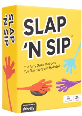 Slap N Sip A Hilarious Drinking Game with Sticky Hands, 200 Cards & A Sip Chip, Fast-Paced Adult Party Game for Game Nights, Funny Gift for Adults Ages 21+