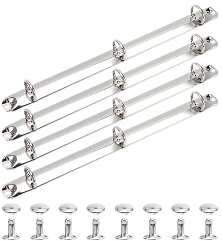 GORGECRAFT 4 uppsättningar anteckningsbok 3 ringpärmsmekanism ersättningskit 3 O ringklämmor metall lösa bladbindande ryggar kammar för personliga arrangörer planerare gör-det-själv dokumentpapper