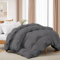 Deodar Bettdecke Daunendecke 200x220 | Ganzjahresdecke mit Daunen Federn 1135 GR. | Flaumige Steppdecke Schalfdecke 100% Baumwoll Bettbezug Atmungsaktiv & Waschbar | Öko-Tex RDS | Dunkelgrau