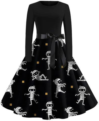 Halloween Kostüm Damen, Kleider Damen Kostüm Damen Halloween Kleid Strandkleid Damen Horror Kostüm Damen Jumpsuit Geist Kostüm Damen Etuikleid Damen Elegant Halloween Kleidung (A03,3XL)