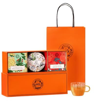 Kräutergarten-Tee-Geschenkset – Dendrobium-Mandarinenschalen-Kräutertee | 20 Beutel + 100 g gelber Zucker | natürliche Immununterstützung | Premium-Geschenkbox für Feiertage und besondere Anlässe