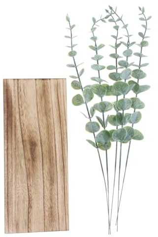Sosoport Macetero De Pared De Madera con Eucalipto Artificial Florero Colgante Minimalista para Decoración Interior Macetero De Bolsillo Ideal para Cocina Sala U Oficina