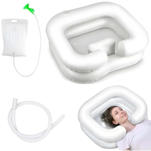 FZYCOM Bac pour Laver les Cheveux, Bac à Shampoing Portable avec Oreiller, Vidange, Sac à Eau et Douche, Aide aux Personnes pour Femmes Enceintes Handicapées et Personnes âgées