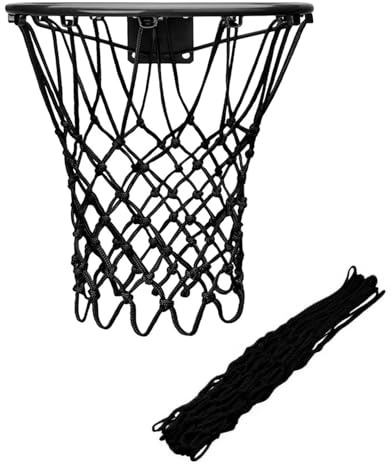 HUVZOR 1 pezzo di ricambio per rete da basket resistente adatta per rete da basket standard per attrezzature da palestra interne ed esterne(Nero)