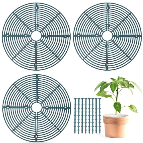 Griglie Rotonde di Protezione per Piante,3Pcs Griglia per Vasi da Fiori,Griglia Protettiva per Piante,Copertura Tagliabile, Protezione per Piante,Protezione per Piante e Gatti,per Bambini,Animali