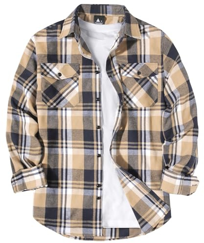 zitysport Chemise pour Homme à Carreaux Manches Longues Chemise Flanelle Bûcheron avec Poches Poitrine Chaude pour Le Travail en Extérieur et Les Loisirs Coupe Classique