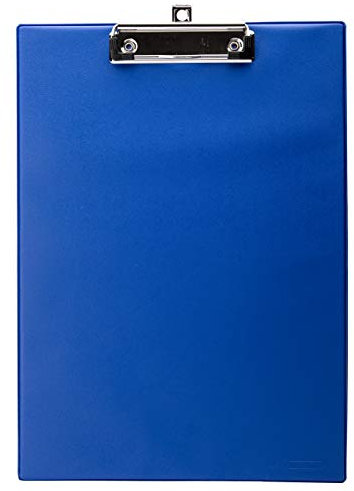 OFFICEPOINT Klemmbrett Set A4 hoch | 10 Stück | Schreibbrett Schreibplatte mit Folienüberzug | Clipboard mit Aufhängöse (blau, 10)